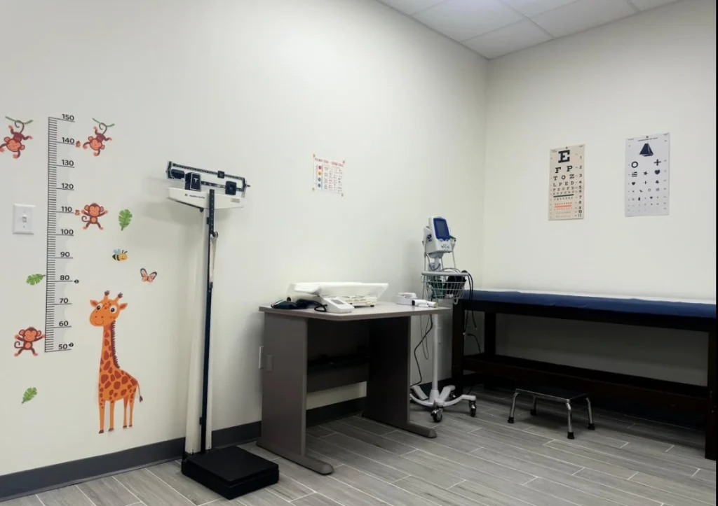 giraffe growth chart exam room